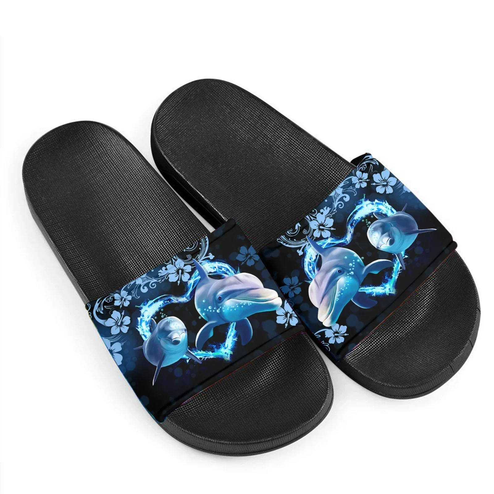 Blauwe Dolfijn Merk Designer Sandalen Dames Zomer Comfortabele Strand Platte Slippers Volwassen Paar Indoor Slides Zacht Zool Cadeau