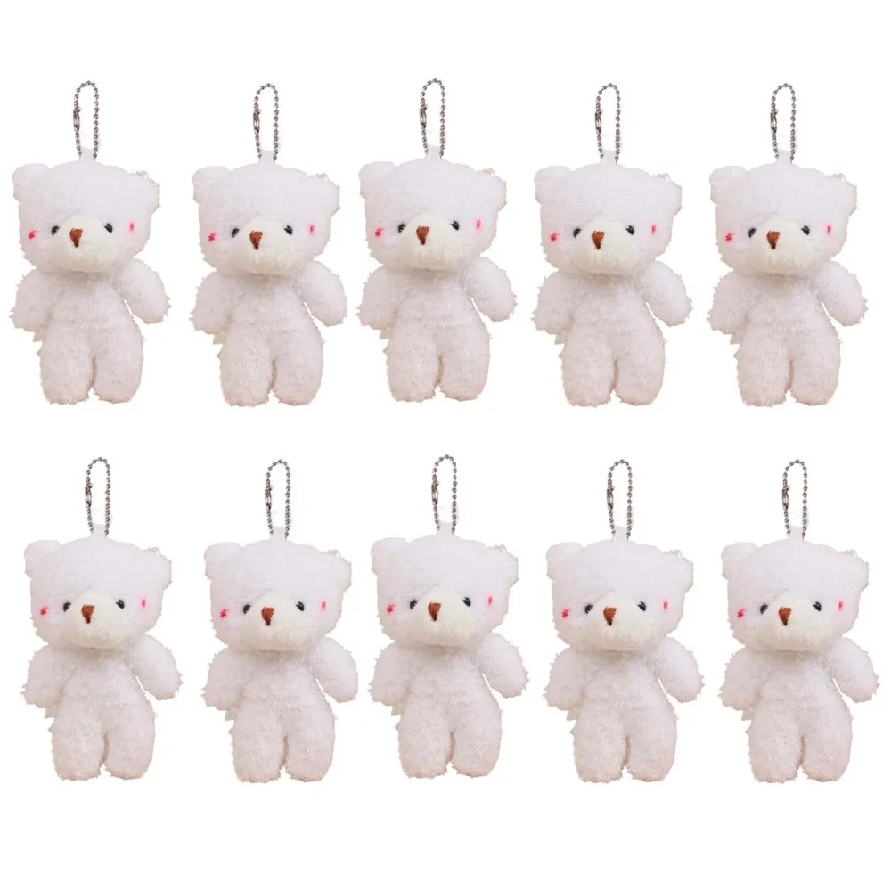 

Набор из 10 плюшевых брелоков-медвежат: мультяшные животные, белые плюшевые игрушки-медведи, 12,5 см, мягкие плюшевые куклы-медведи для детей