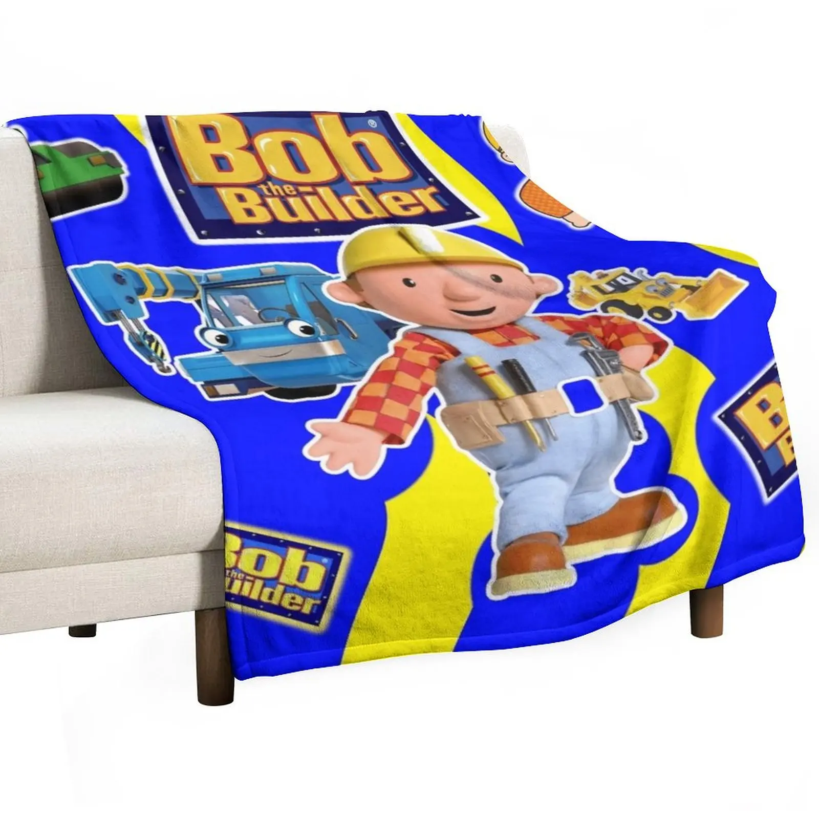 

Bob The Builder Abstract Throw Blanket Soft Big anime Large Summer Beddings Blankets