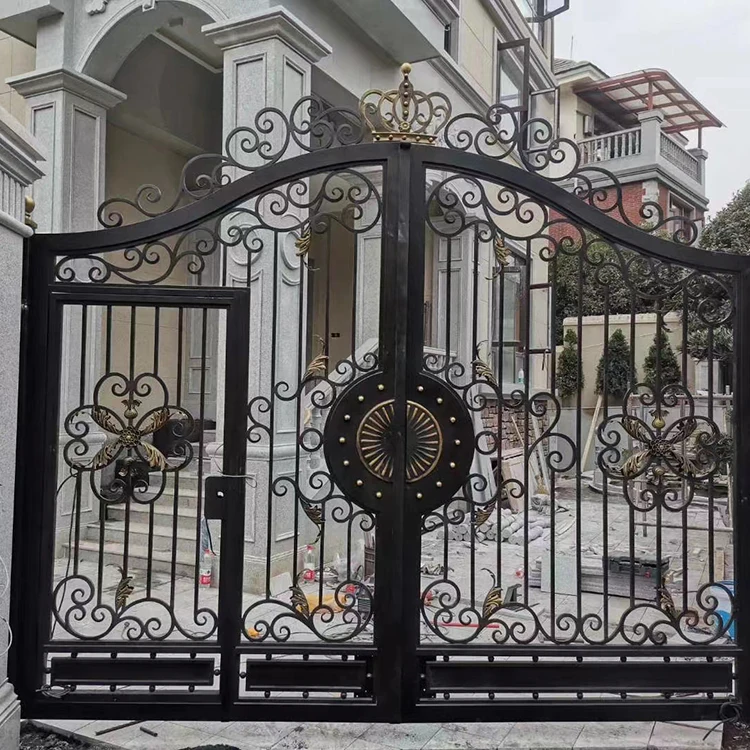 

cj-European Modern Steel Wrought Iron Stair Panels Balustrades Handrails for Front Door Garden Elegant Railing Stairs Design@