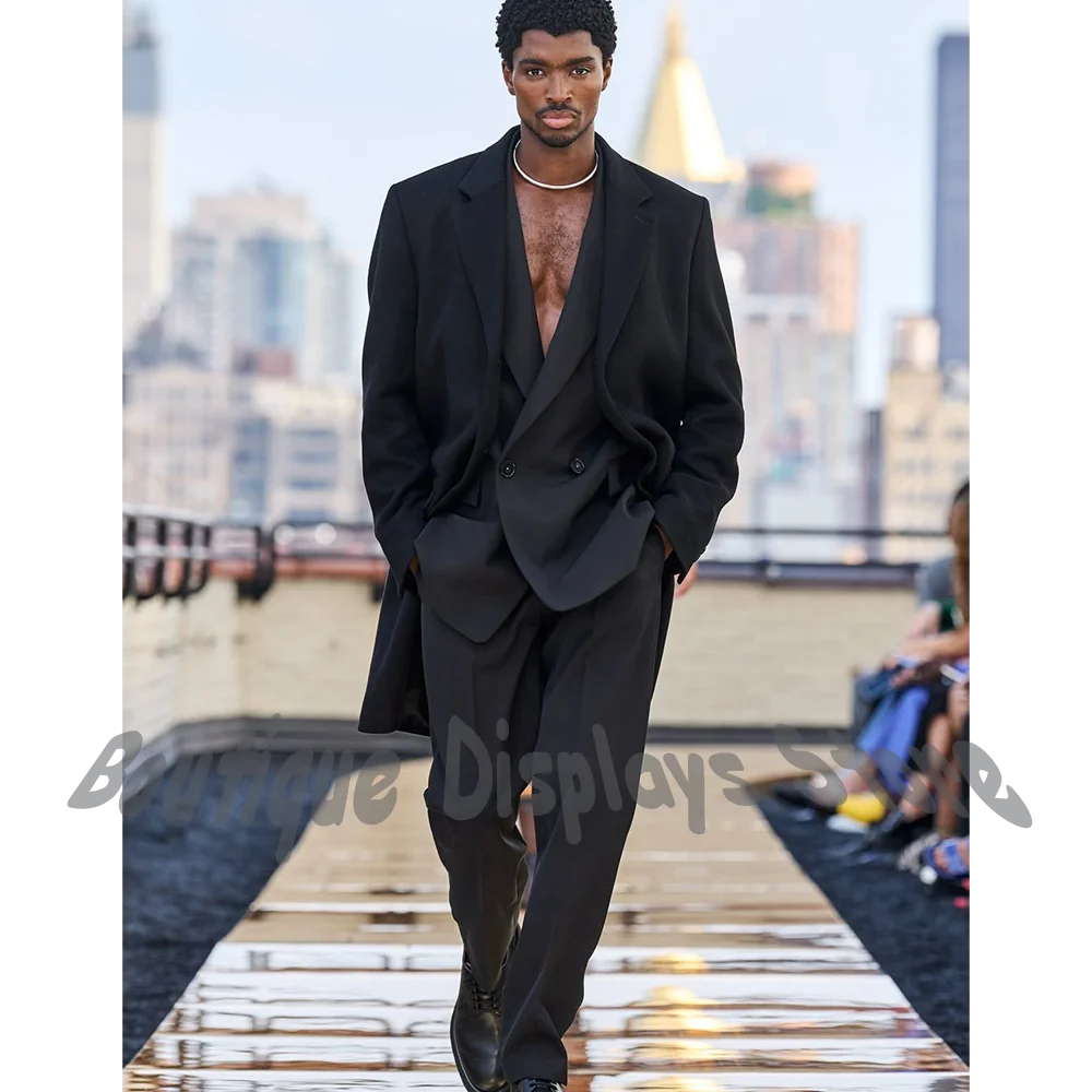 

New Fashion Men's Suit Three Pieces Solid Color Notch Lapel Daily Casual Outfit High Quality Model Show Chic Outfit 2026 Trendy