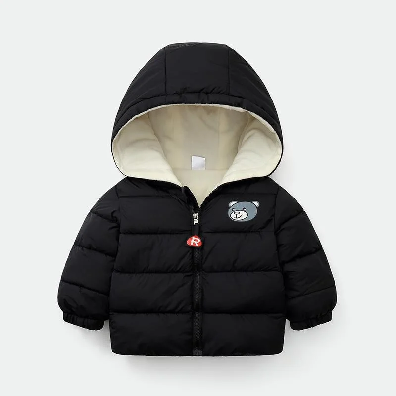 2023 New Kids Outerwear Children Warm Coldproof Jacket Winter Baby Fashion Hooded Cotton Overcoat Boys Girls Cartoon Coat 2-6Y