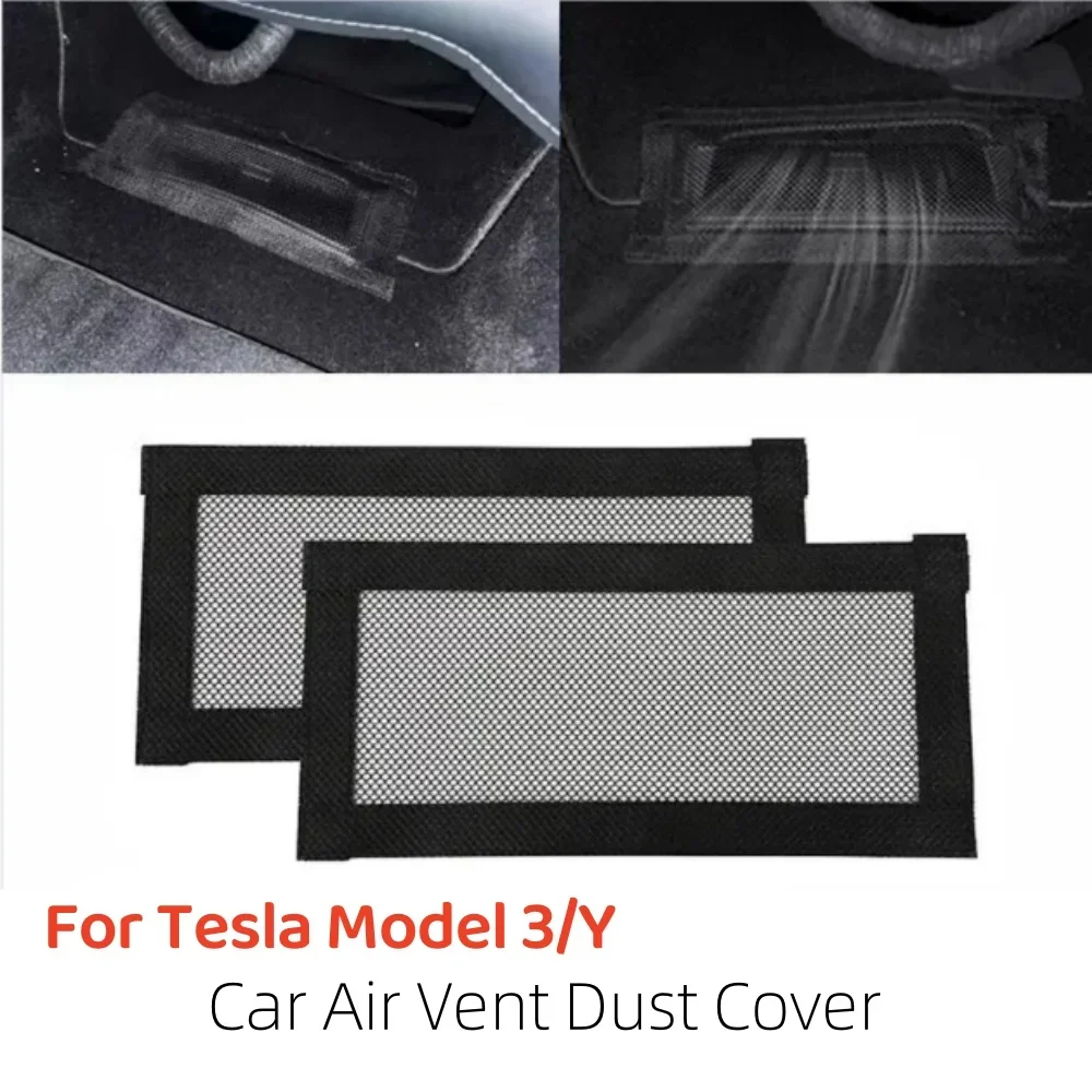 Ventilações de ar para Tesla Model 3 Y, sob o assento Outlet Protector, Anti-bloqueio Poeira Mesh, Acessórios Interior Do Carro, 2023, 2022, 2021