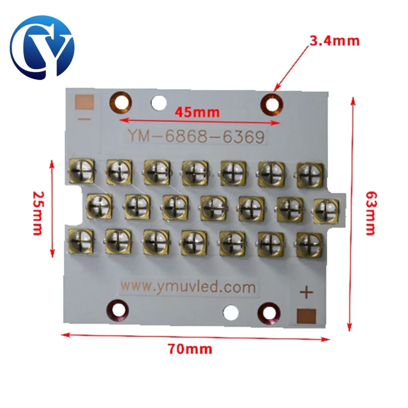 210W 6565 395nm LED โมดูล 365nm 405nm คุณภาพดี UV Curing สําหรับ Offset หน้าจอการพิมพ์ Professional 3d เครื่องพิมพ์