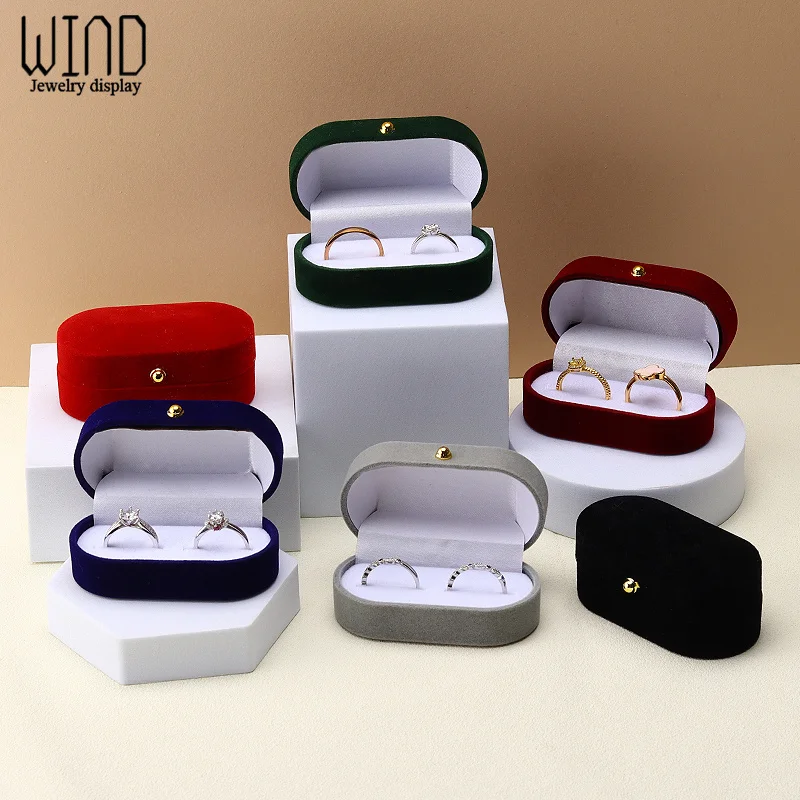 

Упаковочная коробка для обручальных колец, держатель для шпилек, бархатная коробка для обручальных колец для пары, подарок на день Святого Валентина, витрина для хранения двойных колец