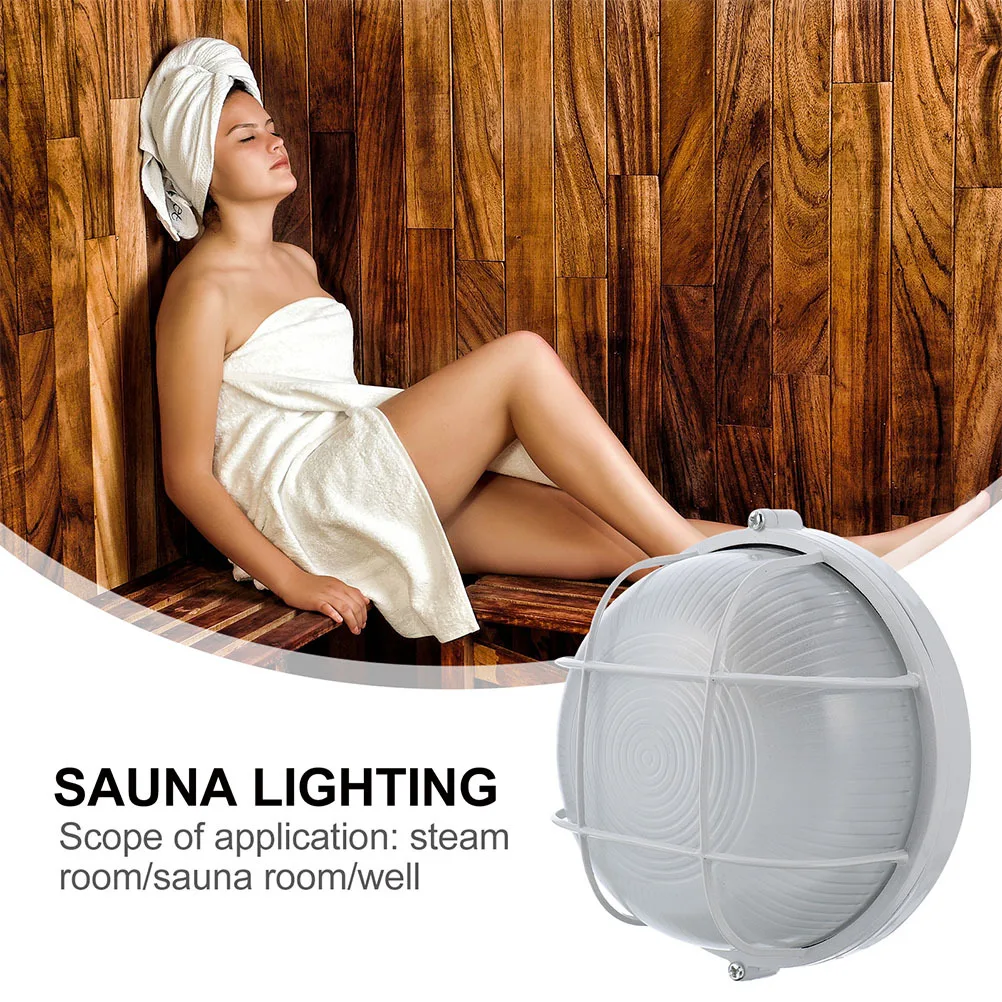 

2Pcs Professional Sauna Lamp Sturdy Durable Anti-Fog Easy Install Steam Room Lighting Wall Lamp Sauna Light Wall Indoor Light