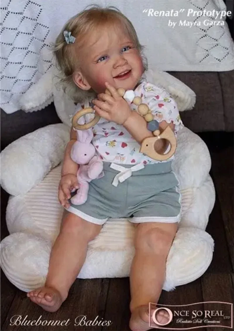 28'' Renata Reborn Doll Kit - Realistic Smile Toddler Unfinished Doll Parts for DIY Reborn Doll Making
