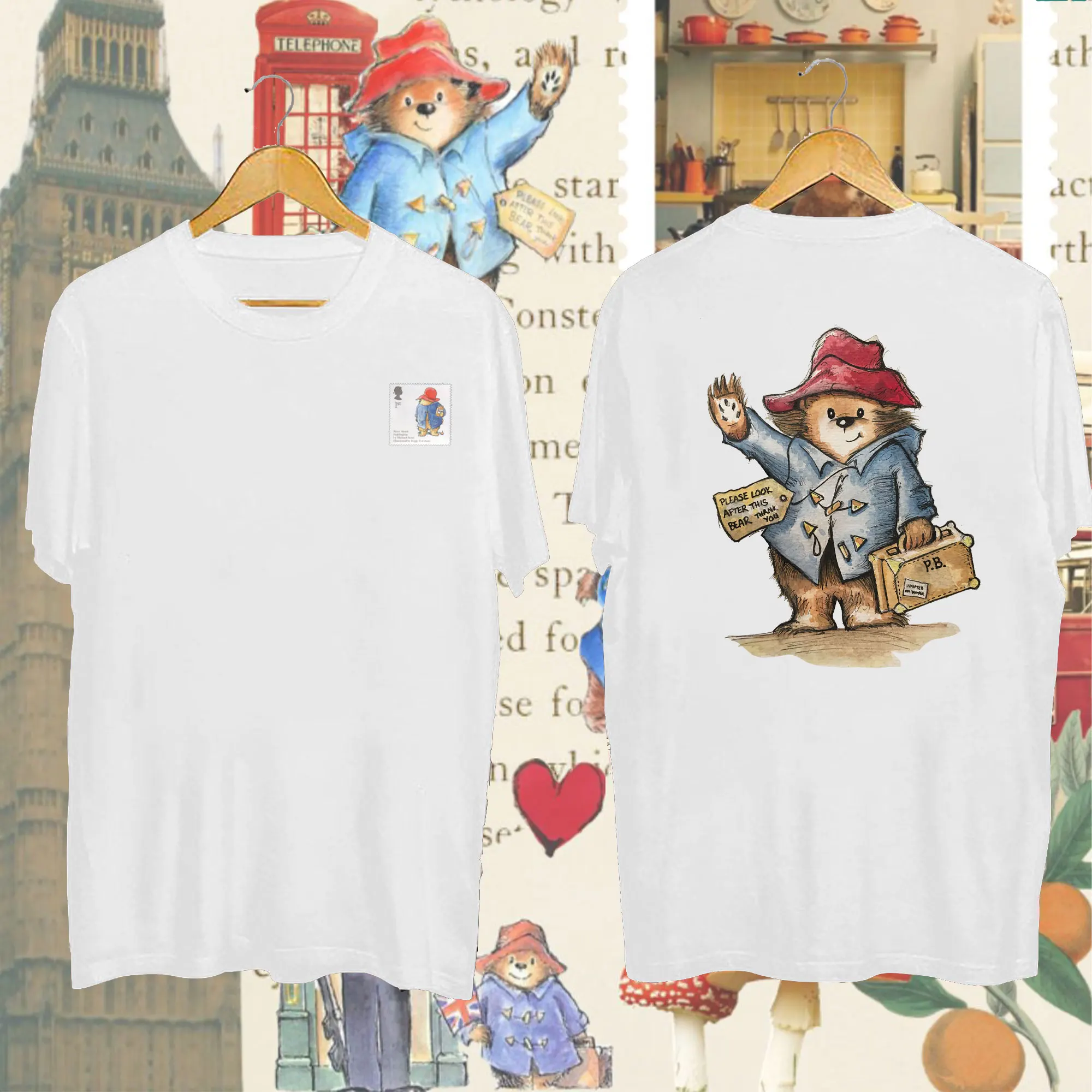 เสื้อยืดลายการ์ตูนวินเทจ Paddington Bear Marmalade for Breakfast Every and Honey on Sunday สำหรับผู้หญิง แขนสั้น สไตล์สร้างสรรค์