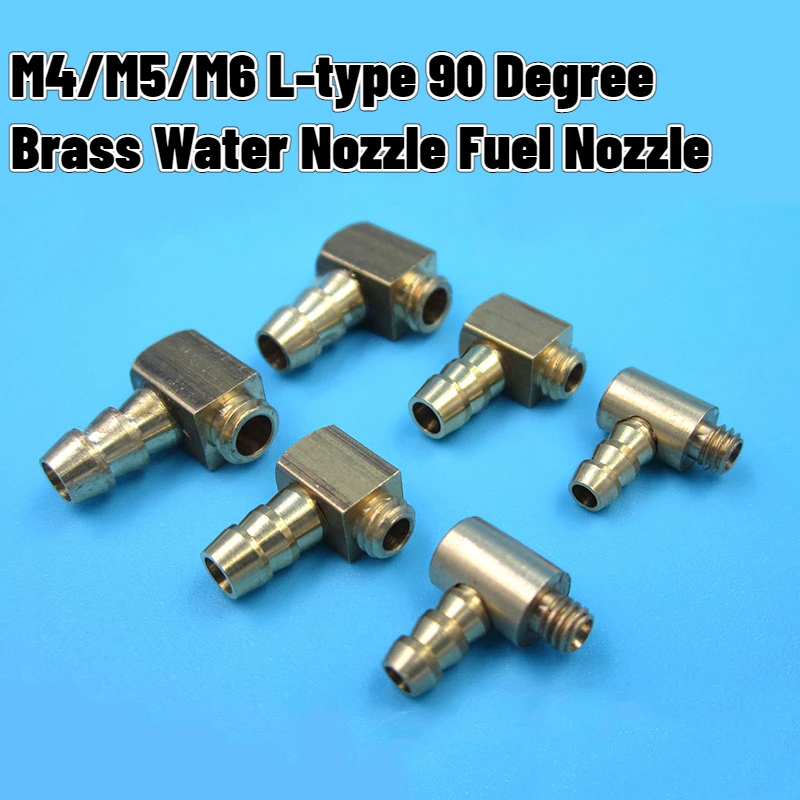 M4/M5/M6 Brass 90 Degree L Type Water Cooling Nozzle Faucet Nipple Fuel Nozzle For RC Methanol/Gasoline/Brushless Electric Boa