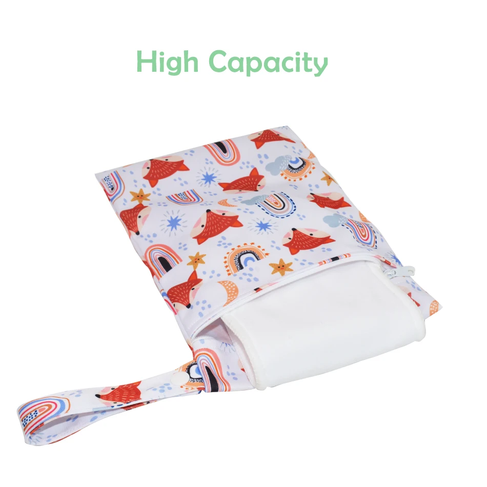 WizInfant Waterproof Reusable Mini Wet Bag for Baby Cloth Diaper Menstrual Pads Nappy 18X25cm Cloth Diapers Bag