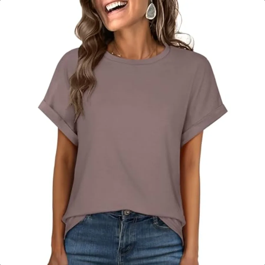 

ANRAB Oversized Tshirts for Women Summer Tops Short Sleeve Casual Loose Basic Tee Shirt Cute Outfits 2025 Trendy Clothes