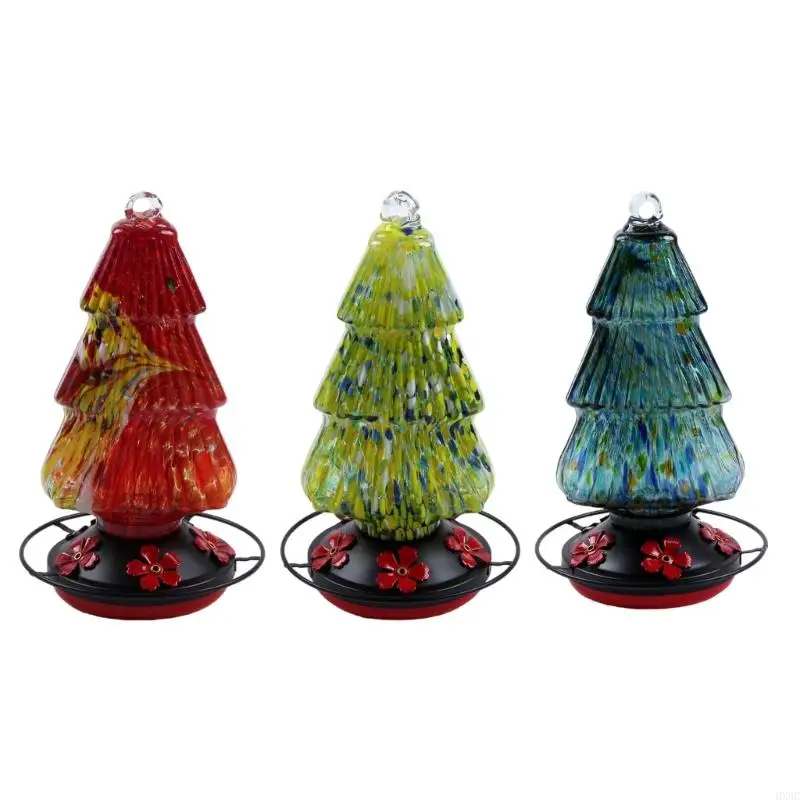 Comederos vidrio para colibríes, capacidad 24Oz con 5 puertos alimentación y perchas para decoración jardín, HX6C