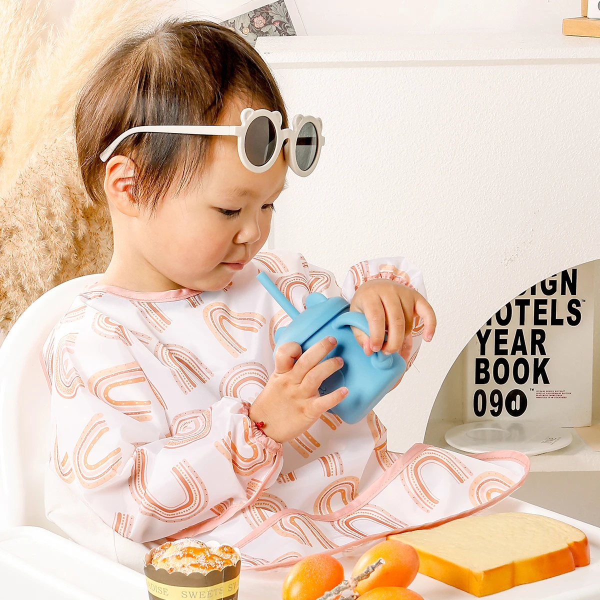 

1 шт., водонепроницаемые непроницаемые детские нагрудники из 100% полиэстера, милый фартук с длинными рукавами для младенцев, нагрудник для самостоятельного кормления, От 0 до 3 лет