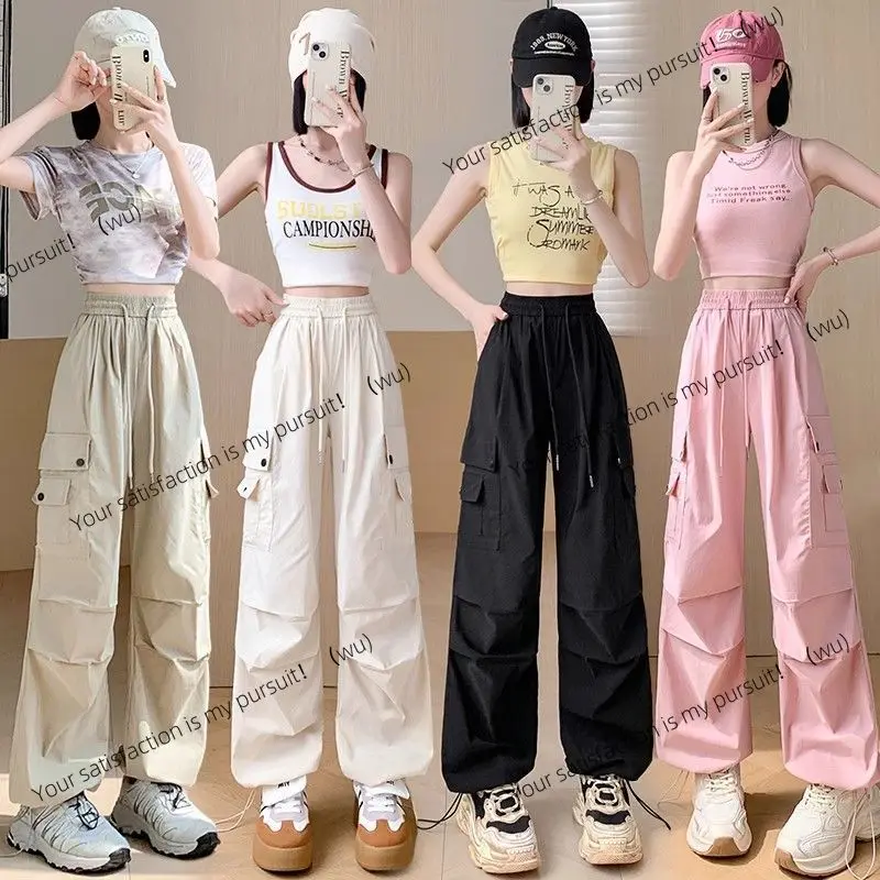 Amerikanische Overalls für Damen, 25. Frühling und Herbst, kleine, gerade, lockere, lässige Jogginghose mit weitem Bein