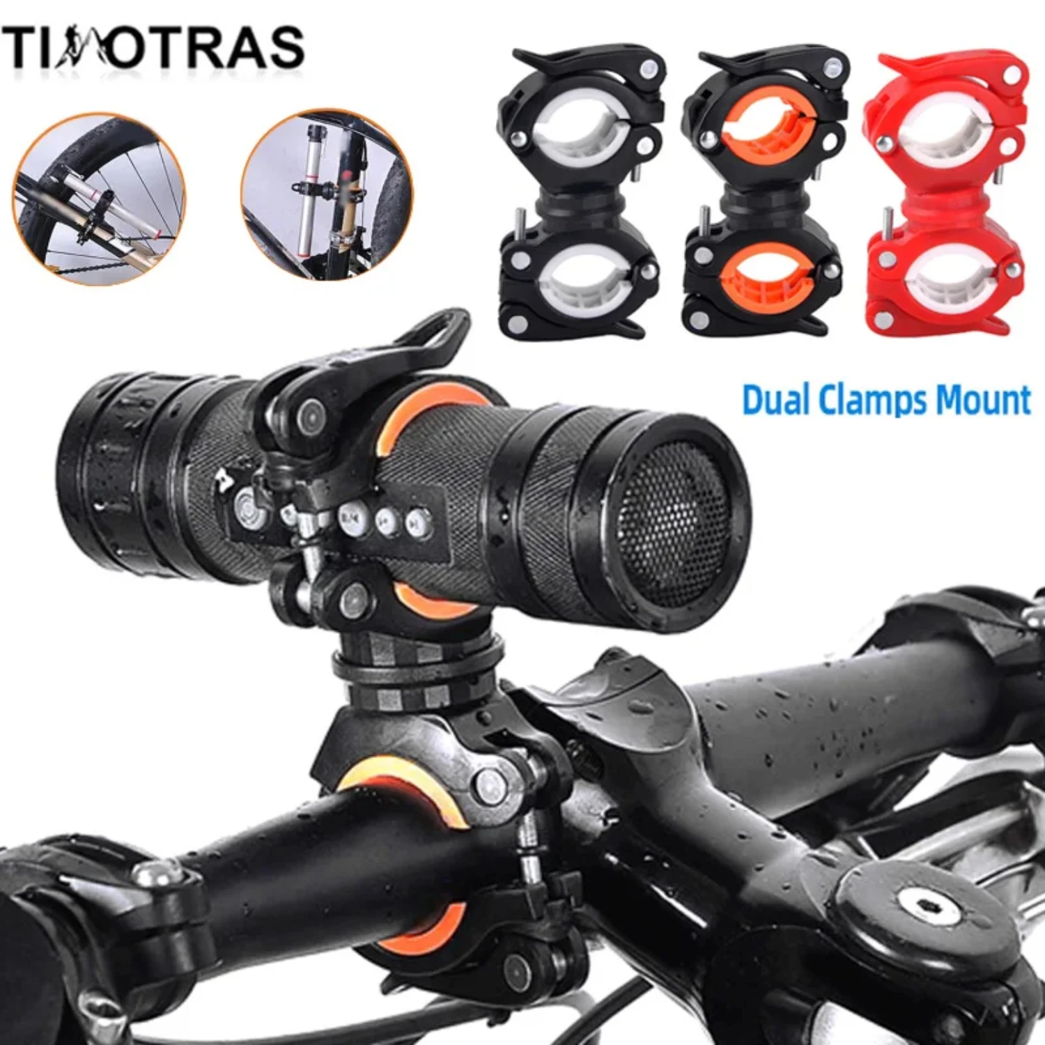 

Bicycle Light Bracket Bike Lamp Holder Torch Headlight Stand Flashlight Holder Quick Release Mount Degree Rotatable