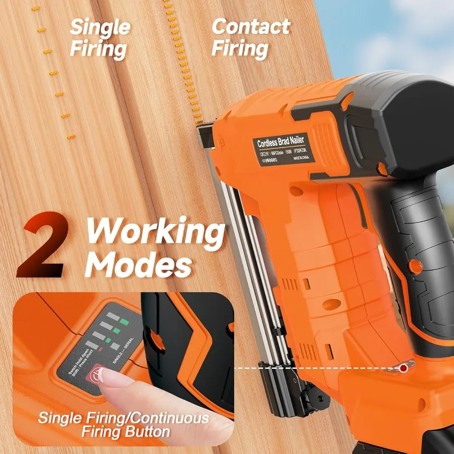 Cordless Nail Gun with Dual 4.0Ah Batteries for Woodworking Home Repairs and DIY Projects 2-in-1 18 Gauge Brad Nailer and Stapl