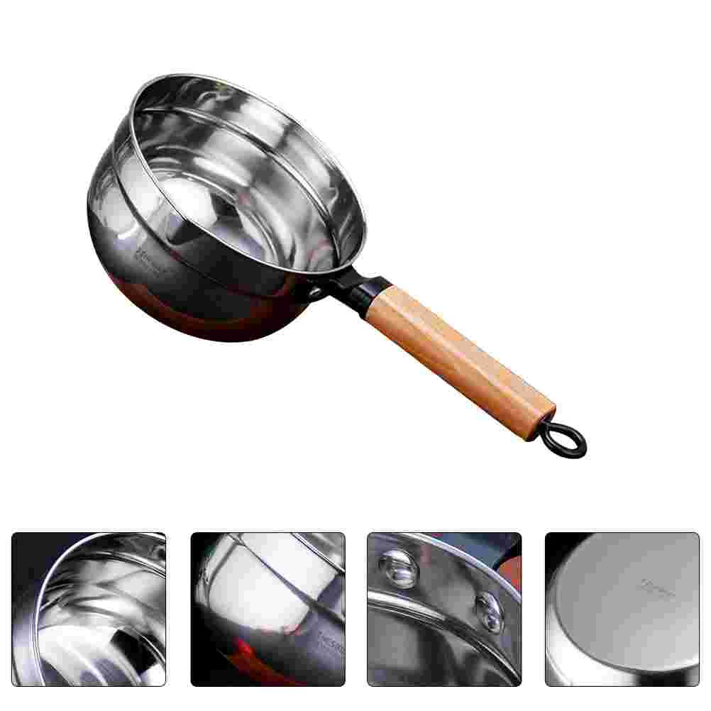 

Water Spoon Household Ladle Cooking Pot Handle Stainless Steel Scoop Wooden Practical