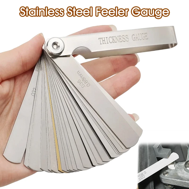 

32 Piece Feeler Gauge 0.04mm -0.88mm Stainless Steel Feeler Gauge Gap Gauge Rangefinder Gap Thick Measure Feeler Gauge Gage
