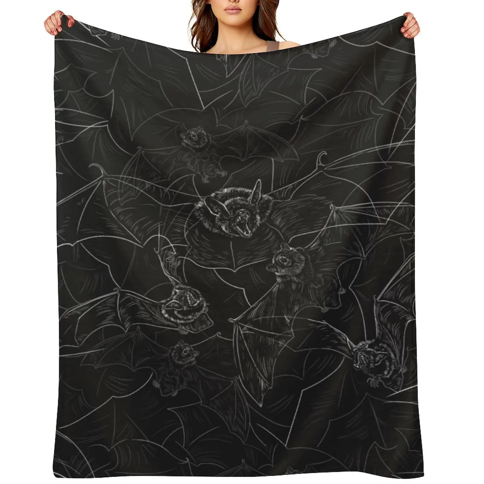Bat Attack Throw Blanket warm winter bed plaid Luxury Thicken Loose Blankets