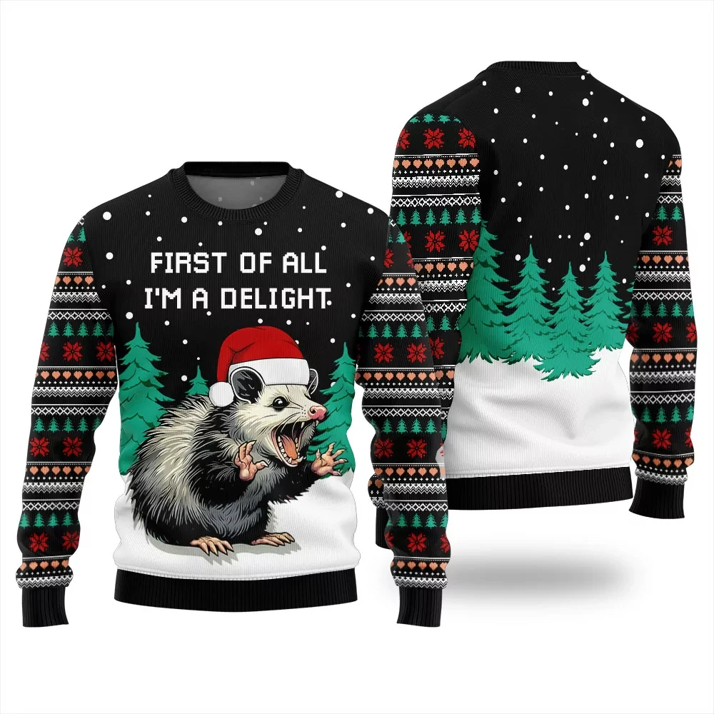 

С Рождеством уродливый рождественский свитер для мужчин, одежда с милыми животными, капибара, уродливый свитер, рождественский праздник, толстовка с круглым вырезом, топы