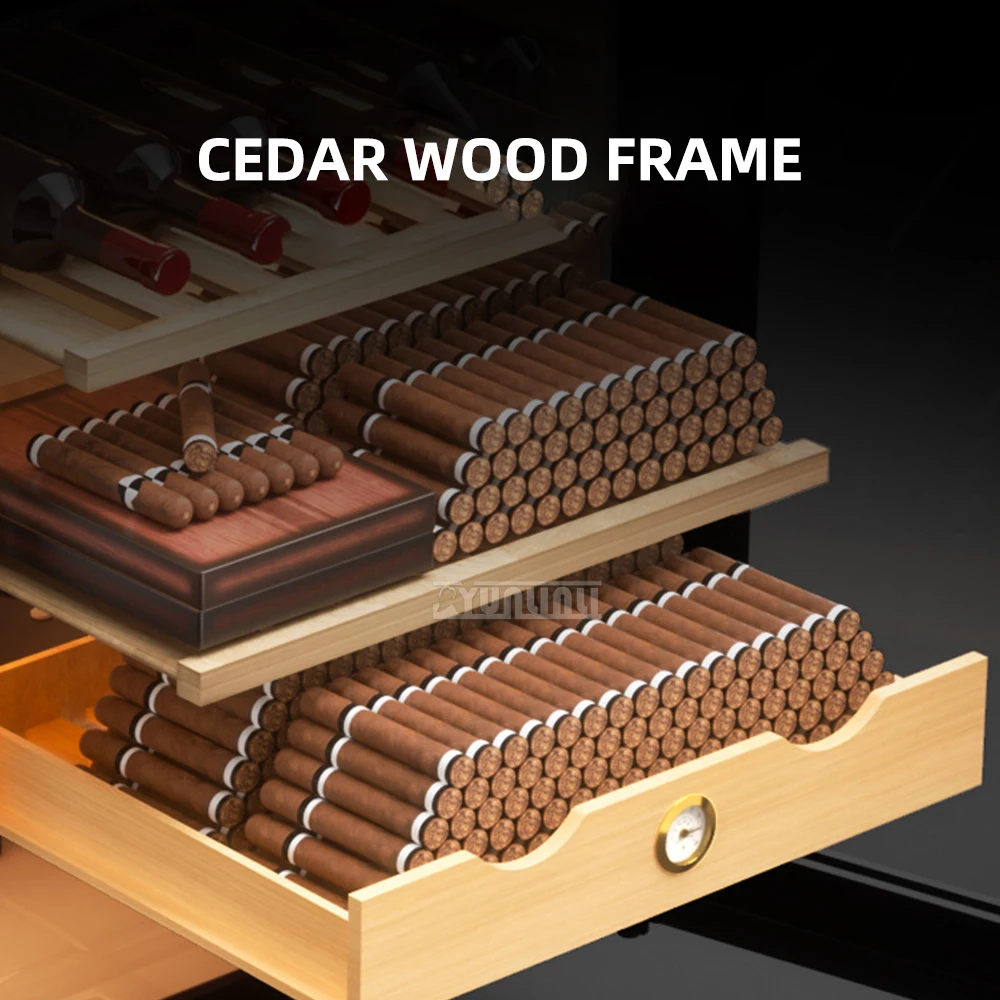 

60L Air-Cooled Constant Humidity Cabinet Cigar Humidor Wine Storage Moisturizing Humidity Control