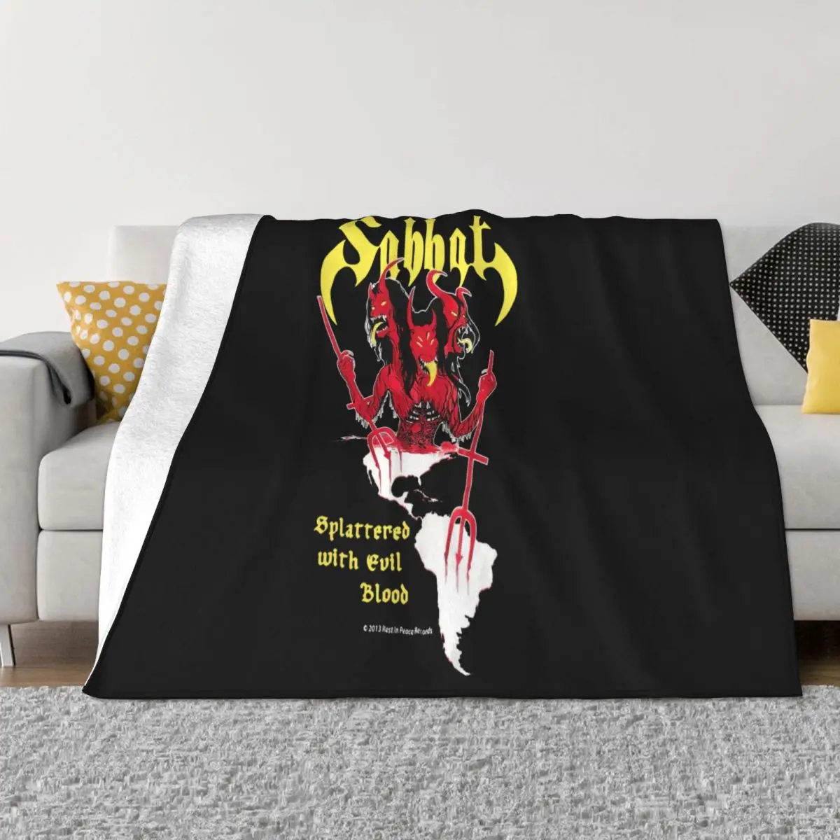 New Sabbat Splattered W Evil Blood Black Size S'2Xl Classic Vacation Woman Solid Color Rock Throw Blanket