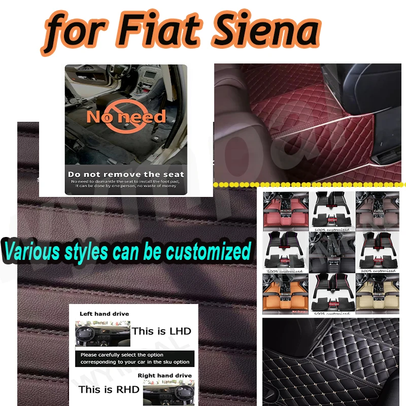 

LUXURY Custom Automotive Car Floor Mats For Fiat Siena 2004 2005 2006 2007 2008 Auto Luxury Leather
