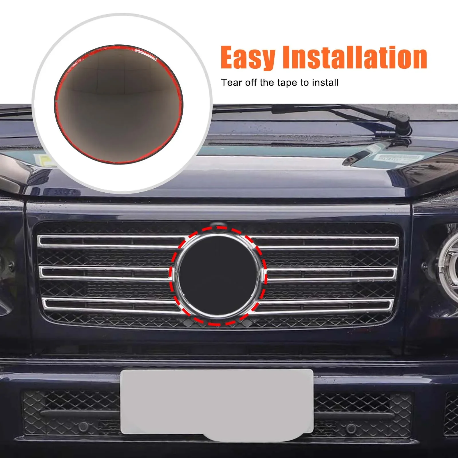 

1Pcs ABS Black For Mercedes-Benz G-Class W464 W465 2019-2025+ Car front logo decorative cover sticker car protection accessories