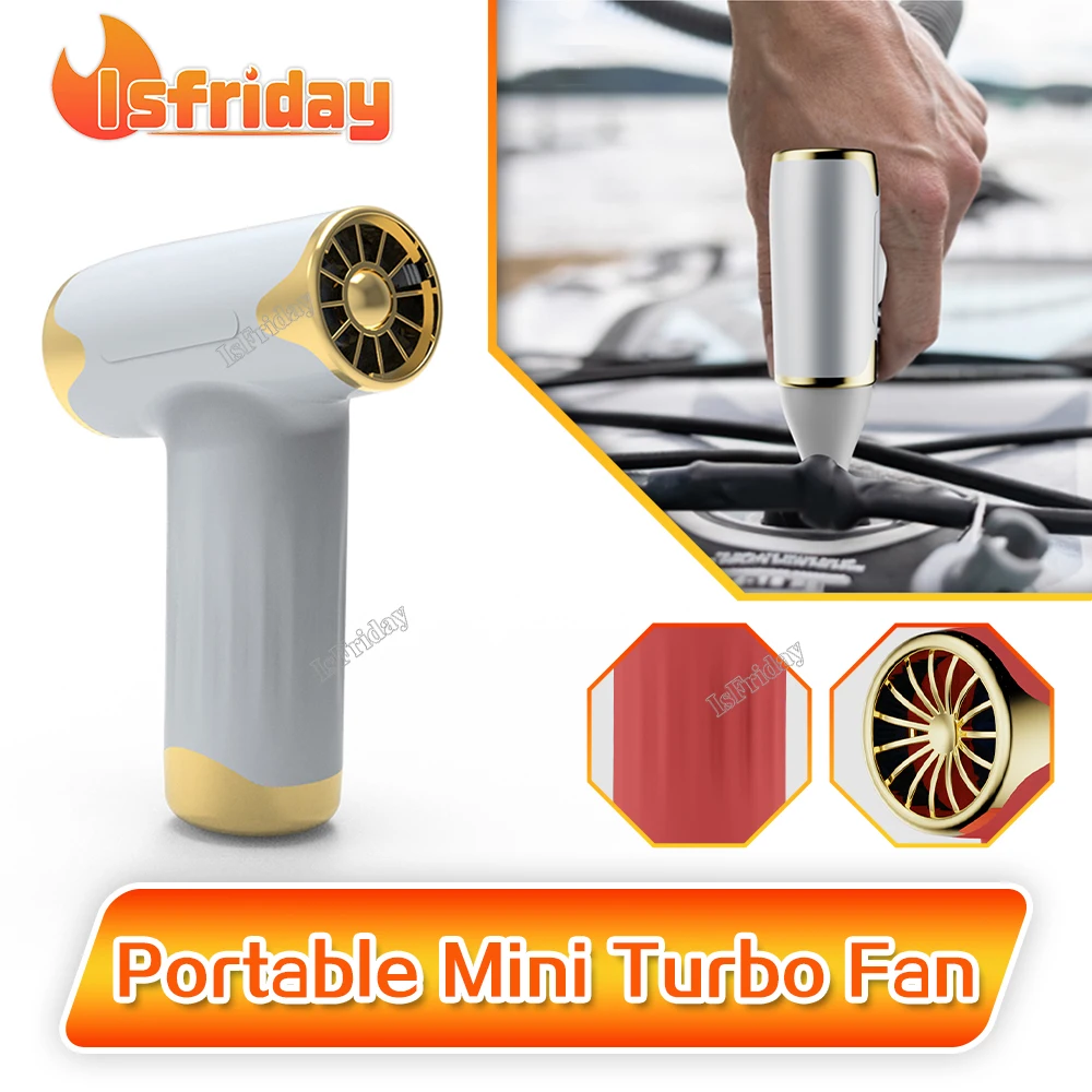 

Portable Mini Jet Turbo Fan for Camping Fire Wood Heater 4 Speeds Air Inflation 100000RPM Keyboard Household Clean Rechargeable