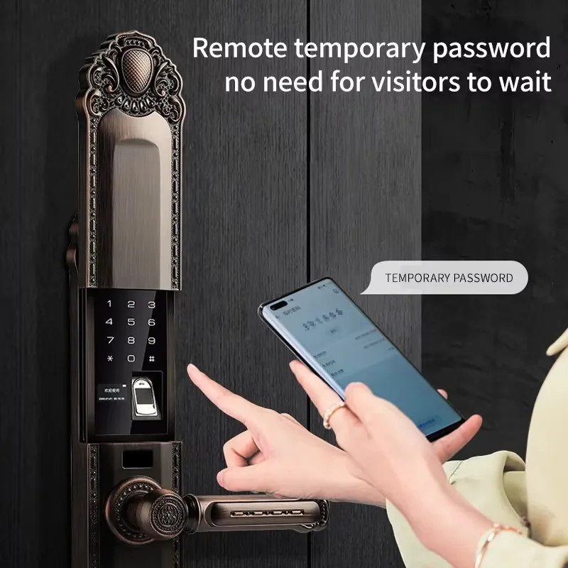 Luxury Villa Smart Door Lock Waterproof IP65 Fingerprint Password Tuya App Compatible - Modern Home Security