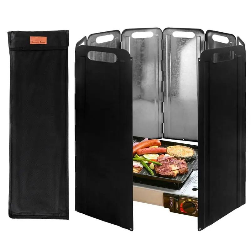 

Уличная плита, ветровой дефлектор, портативная походная плита, лобовое стекло, складной, устойчивый к высоким температурам, ветрозащитный экран для печи для пеших прогулок