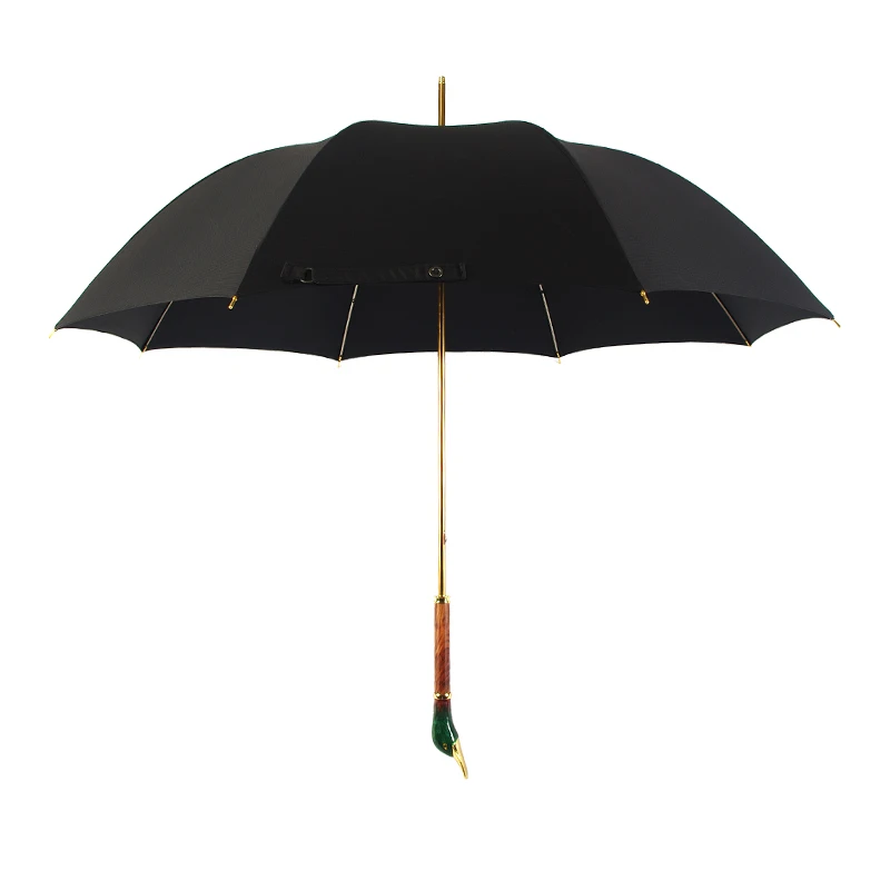 Gold-plated Duck Umbrella Animal Head Creative Sunny Umbrella Men and Women Retro British Long Handle Umbrella Business