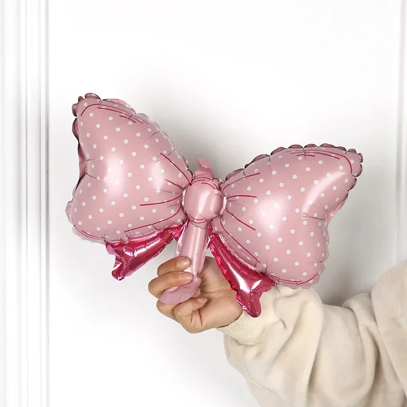 Schleifenballon, Fliege, rosa Ballon, Mini- und große Schleife, Hochzeit, Brautparty, Mädchen-Geburtstagsgeschenk, Ballon in Schleifenform, Folien-Dekoration – Detail 4