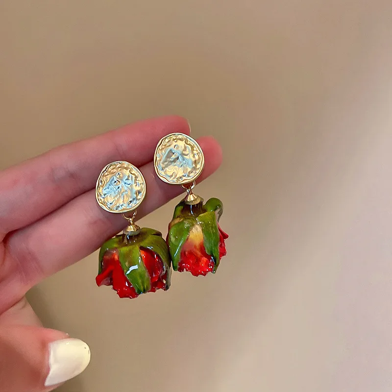 Eternal Flower Imitation Pearl Rhinestones Fringe Dangle Earrings Women Romantic Fashion Sweet Temperament  Fashion Jewelry K-