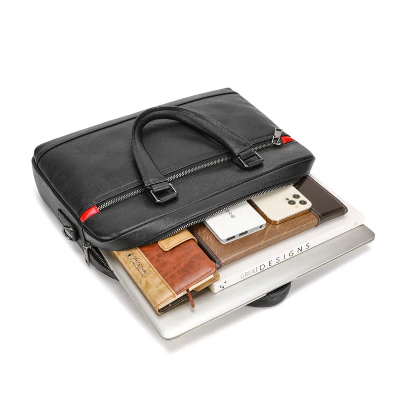 Genuine Messenger Luxury Men Leather Laptop Bag New Briefcase Business Cowhide Handbag Men's Horizontal Computer Brief Case