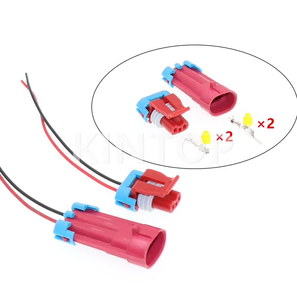 1 Set 2 Pins Automotive Waterproof Connector With Wires Car Valve EGR Socket AC Assembly 12052643 For Nissan Paladin ZXAUTO