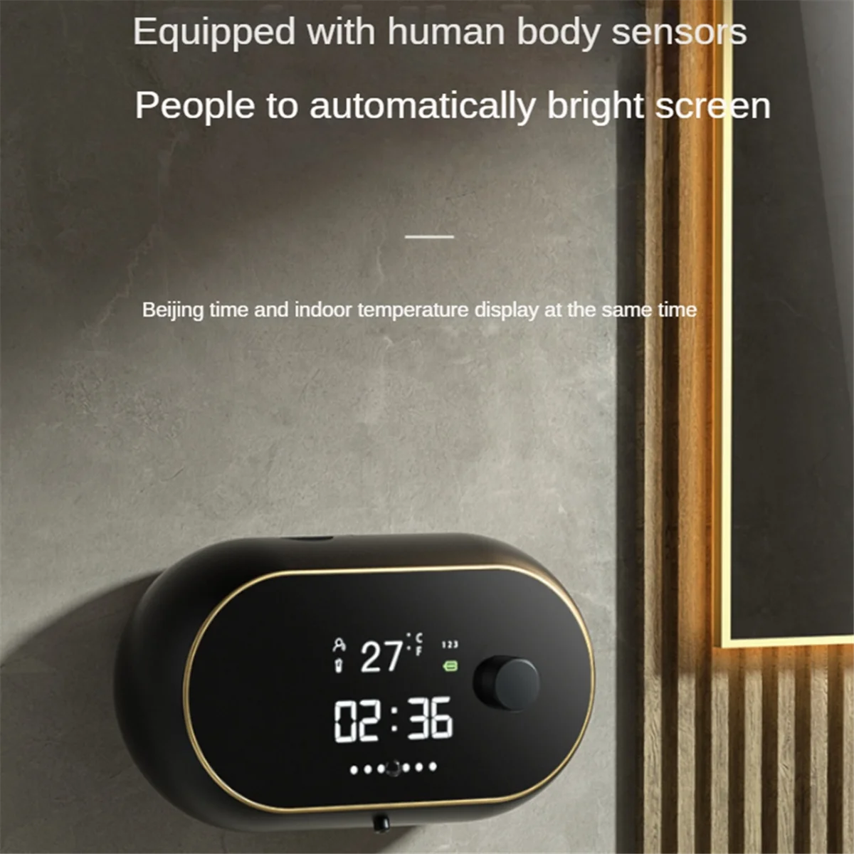 موزع صابون أوتوماتيكي جديد على الحائط قابل لإعادة الشحن، موزع صابون جل للحمام والمطبخ باللون الأسود