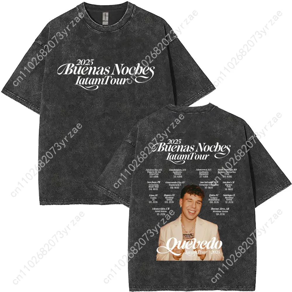 QUEVEDO Retro Wash Tshirt Man Woman High Quality Vintage T Shirt Cotton Short Sleeves Fashion T-shirt Soft Breathable Tops