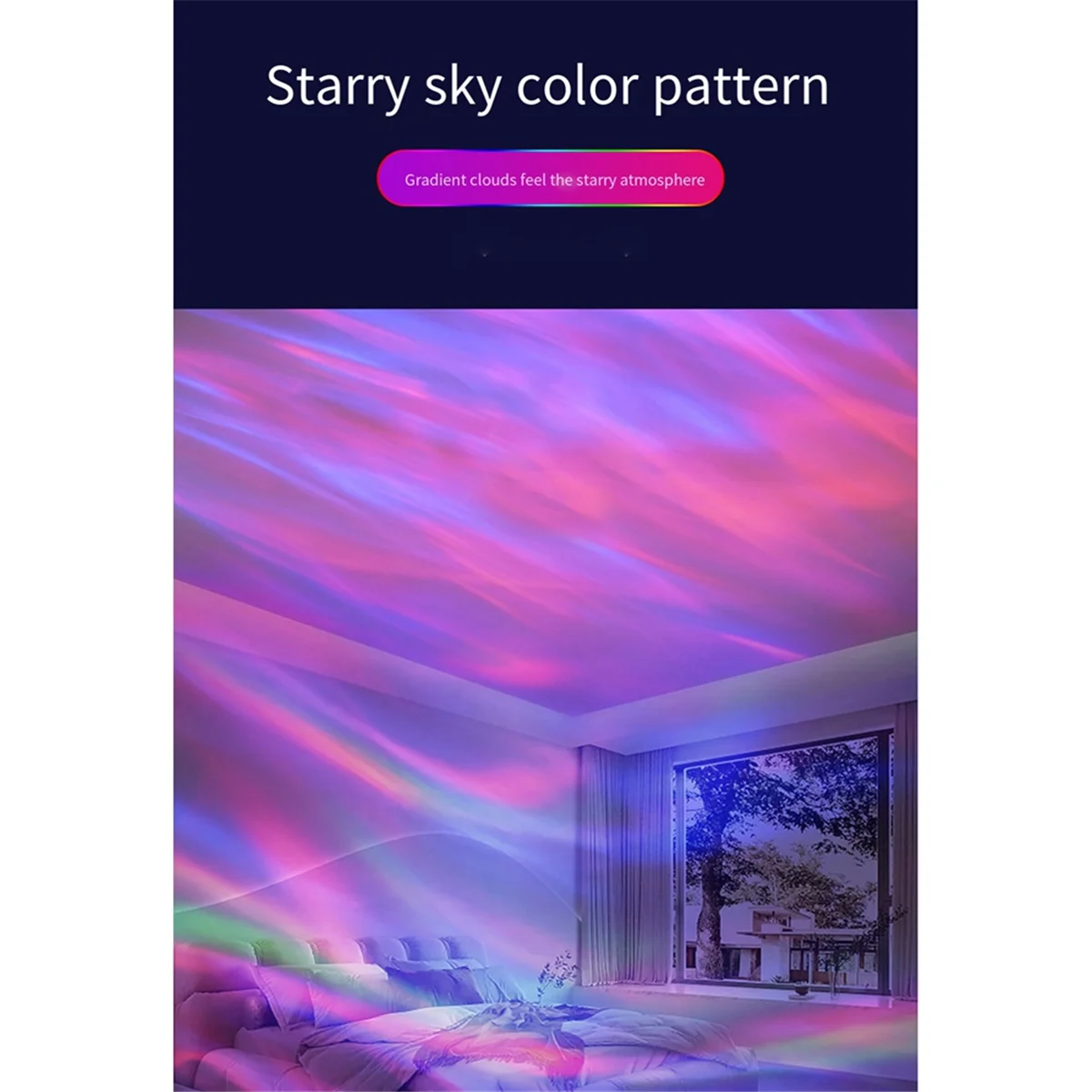A67I الأضواء الشمالية السماء المرصعة بالنجوم مصباح LED ستار العارض رومانسية ملونة جو مصباح السرير ضوء الليل هدية