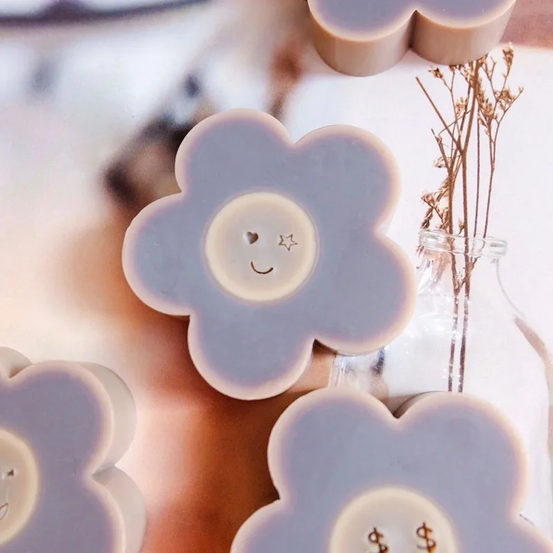 9 PCS Acrylic Cute Pattern Soap Stamp Set, 2x2 cm Funny Face Seal for Handmade Cold Process Soap Crafting