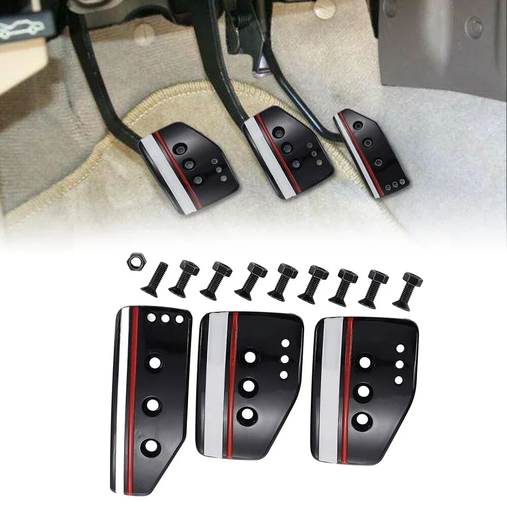 Automatic Transmission Racing Pedal Cover Manual Car Pedals Universal Non-Slip Aluminum Clutch Brake Accelerator Foot Pedals