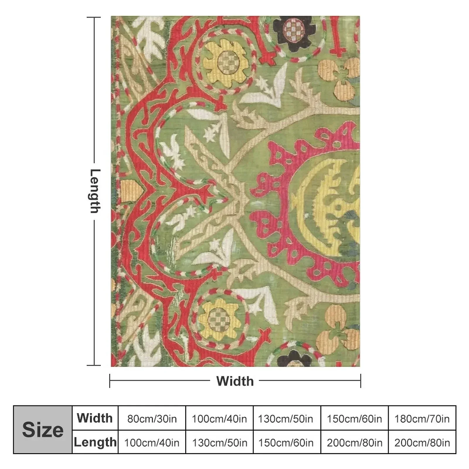 Vintage Bohemian Suzani 11 Throw Blanket warm winter Furrys Hair Blankets