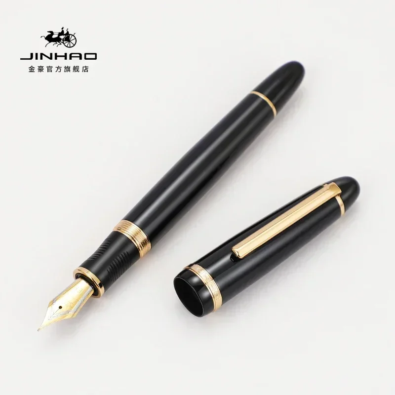 Imagem -03 - Jinhao X850 Caneta Tinteiro de Luxo Caneta Executiva Clipe de Ouro Preto ef f m Dobrada Canetas de Tinta para Escrita Papelaria Material Escolar de Escritório