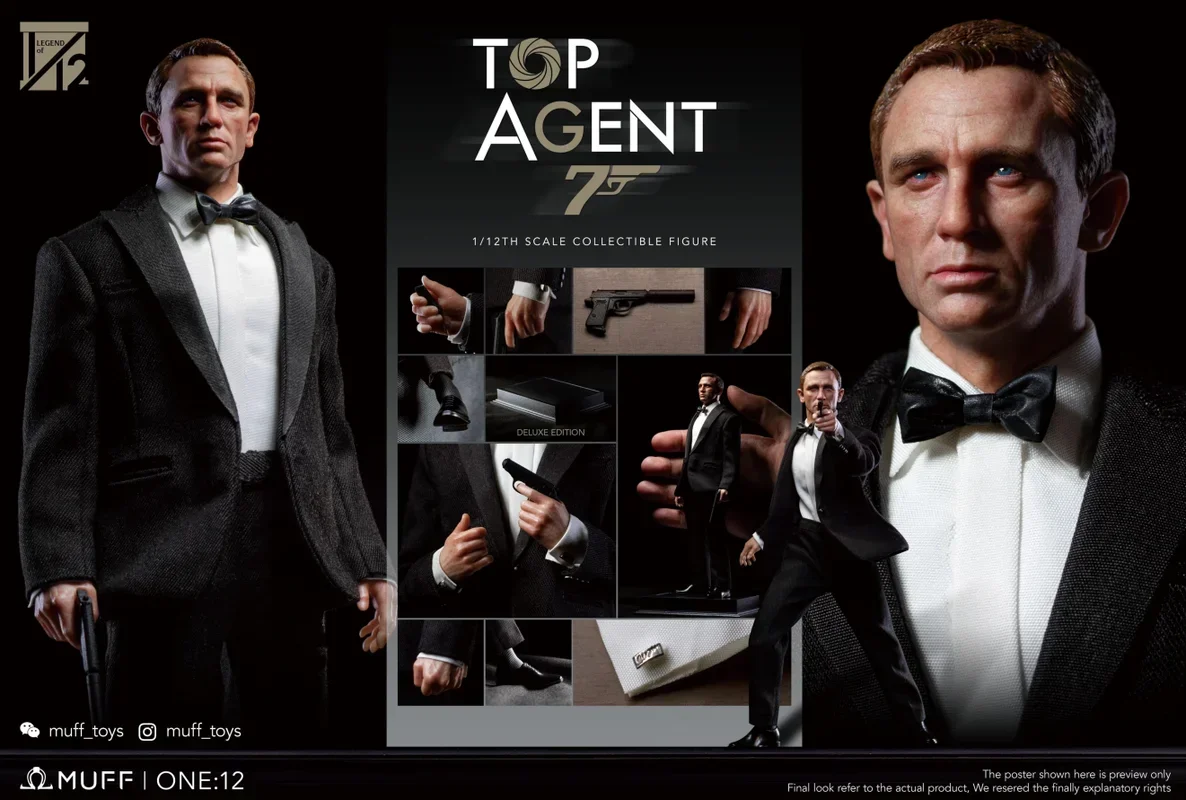 【W magazynie】 MUFF TOP AGENT 1/12 Ace Agent wujek Dan garnitur Model postaci zabawki prezenty