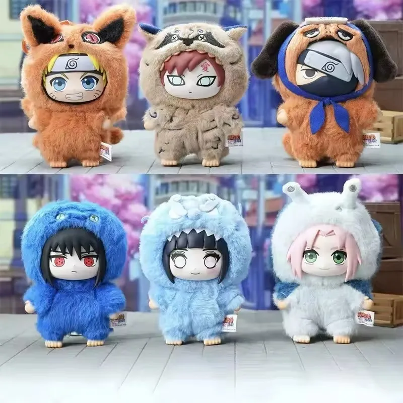 Naruto caixa cega shippuden festa série uzumaki recheado shippuden pelúcia estilo escondido figura decoar brinquedos natal presente mistério