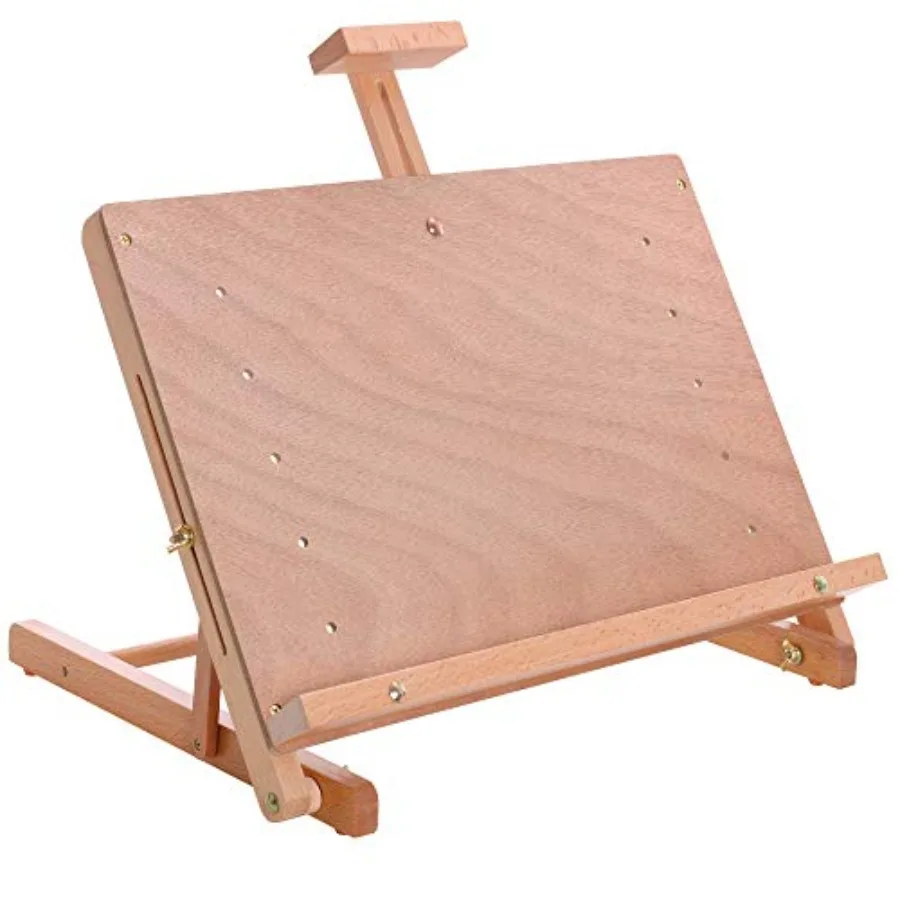 Cancun Solid Wooden Tabletop Easel - Artist Studio Desktop Drawing Table Portable Drafting Table Adjustable Art Board Tabletop