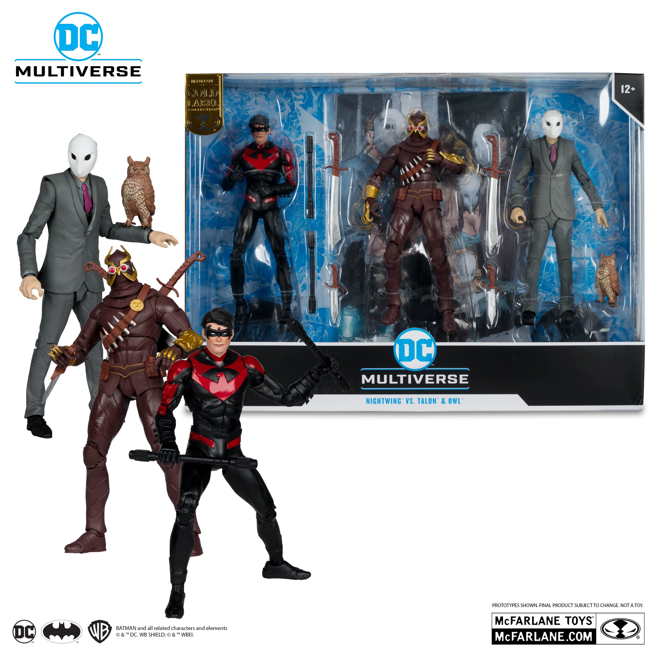 

McFarlane Toys NIGHTWING VS TALON & OWL (BATMAN: THE COURT OF OWLS) 3-PACK GOLD LABEL DC Multiverse 7-Inch Action Figures