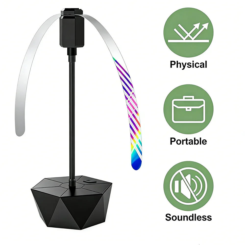 Retractable Fly Repellent Fan | USB Rechargeable & Battery Powered | Outdoor Party Bug Deterrent Device image 2
