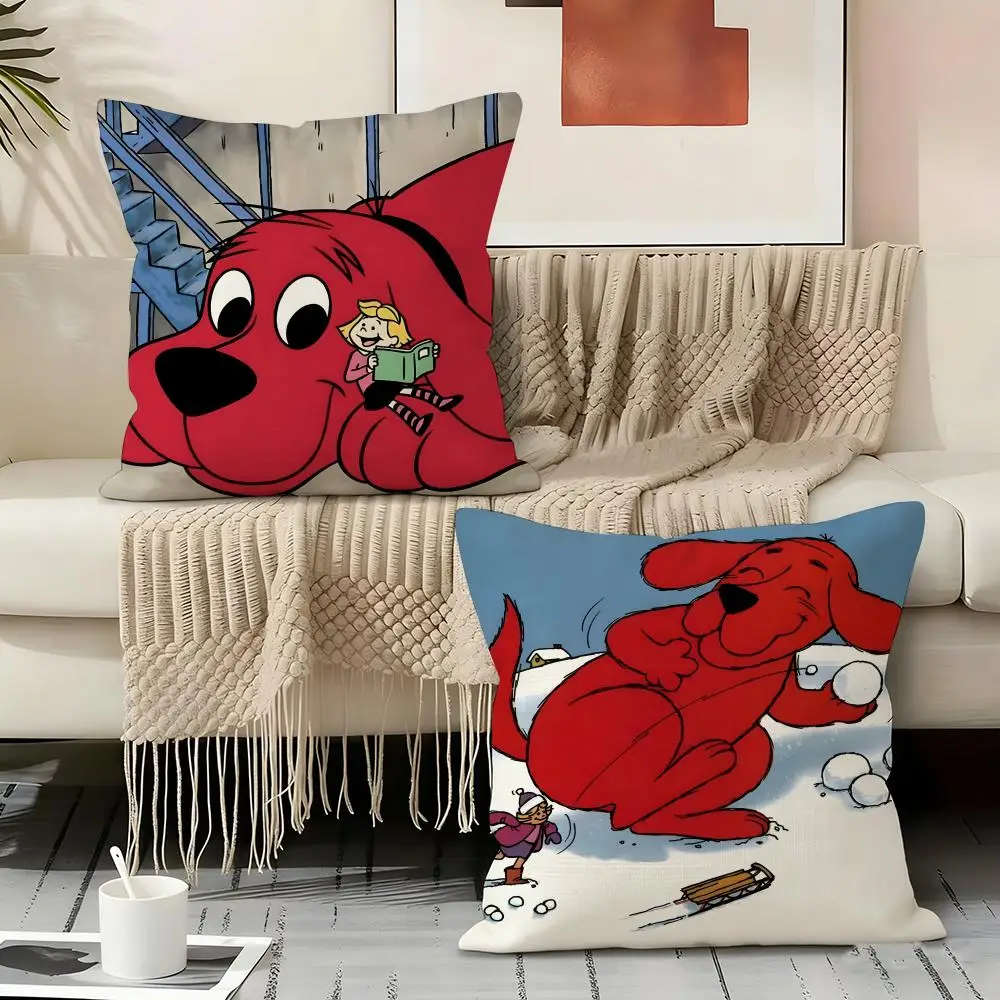 C-clifford The Big Red Dog Pillow Case Linen Pillow Covers Cover For Couch Living Room Bench Patio Floor Linen Home Decor view 2