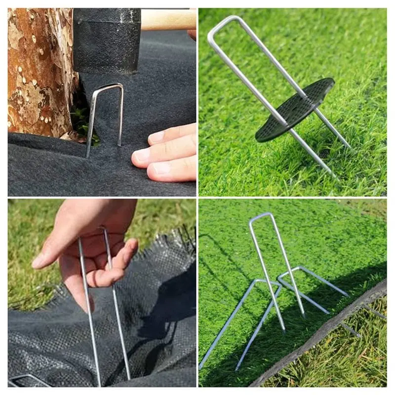 YWDZ-U-Type Garden Staples For Sod-Lawn Landscaping-Galvanized Heavy-Duty Fence Tubing Stakes